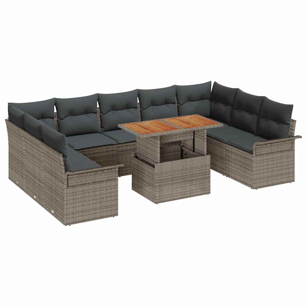 Garten-Sofa-Set 10 Stk. Grau