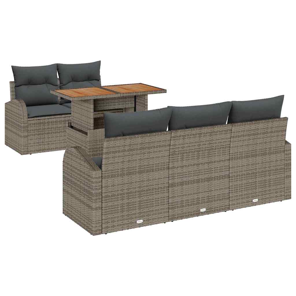 Garten-Sofa-Set 6 Stk. Grau