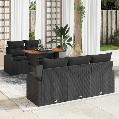 Garten-Sofa-Set 6 stk. Schwarz 100 x 55 x 73 cm