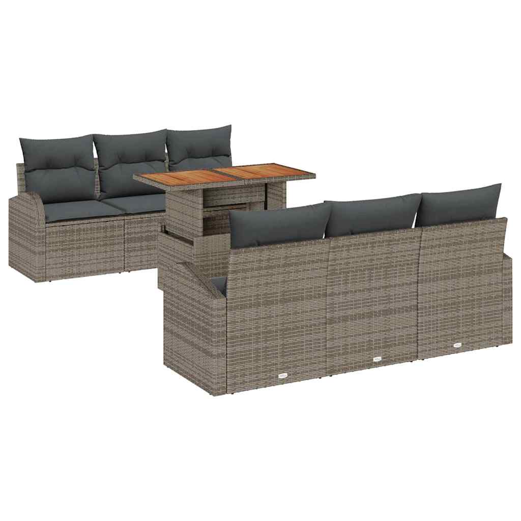 Garten-Sofa-Set 7 Stk. Grau