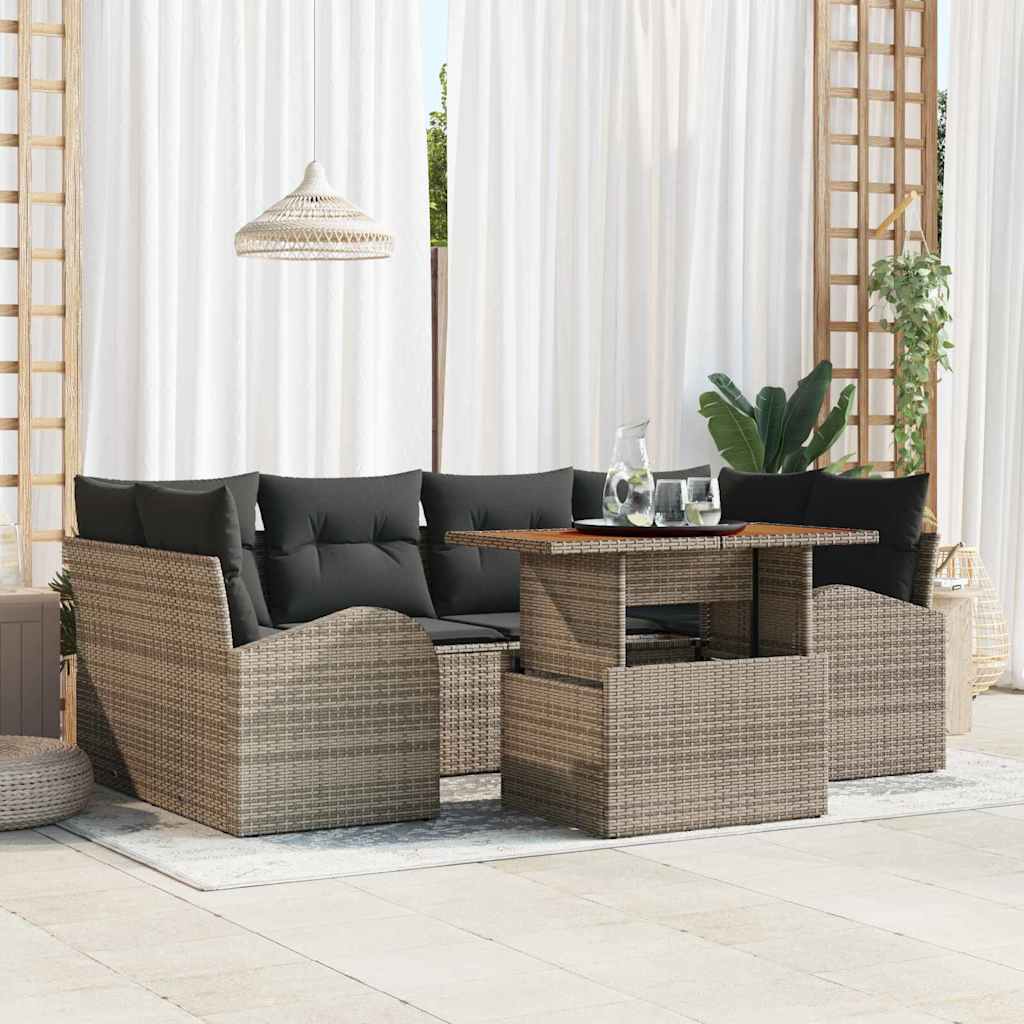Garten-Sofa-Set 7 stk. Grau