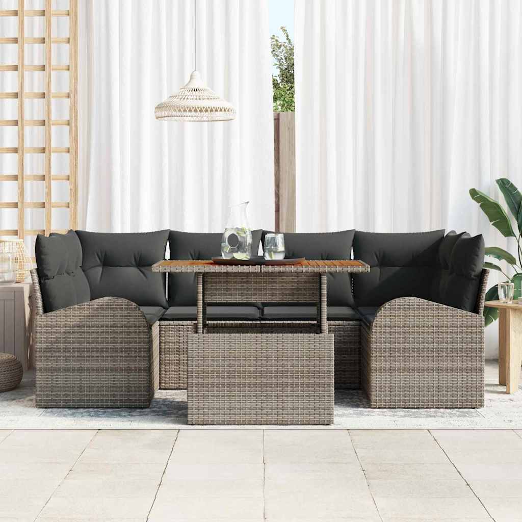 Garten-Sofa-Set 7 stk. Grau