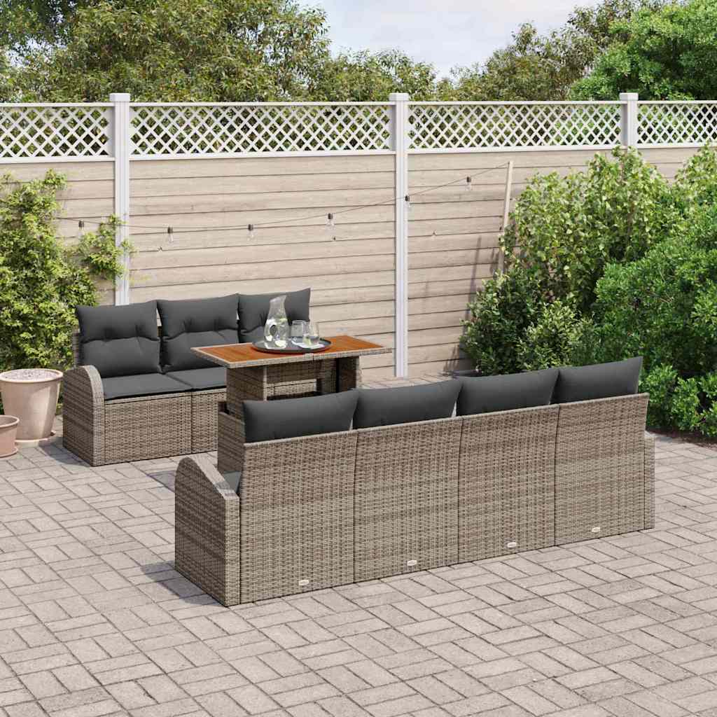 Garten-Sofa-Set 8 Stk. Grau