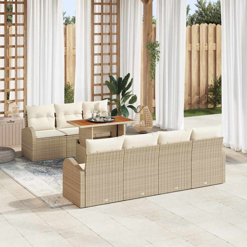Garten-Sofa-Set 8 stk. Beige und Creme