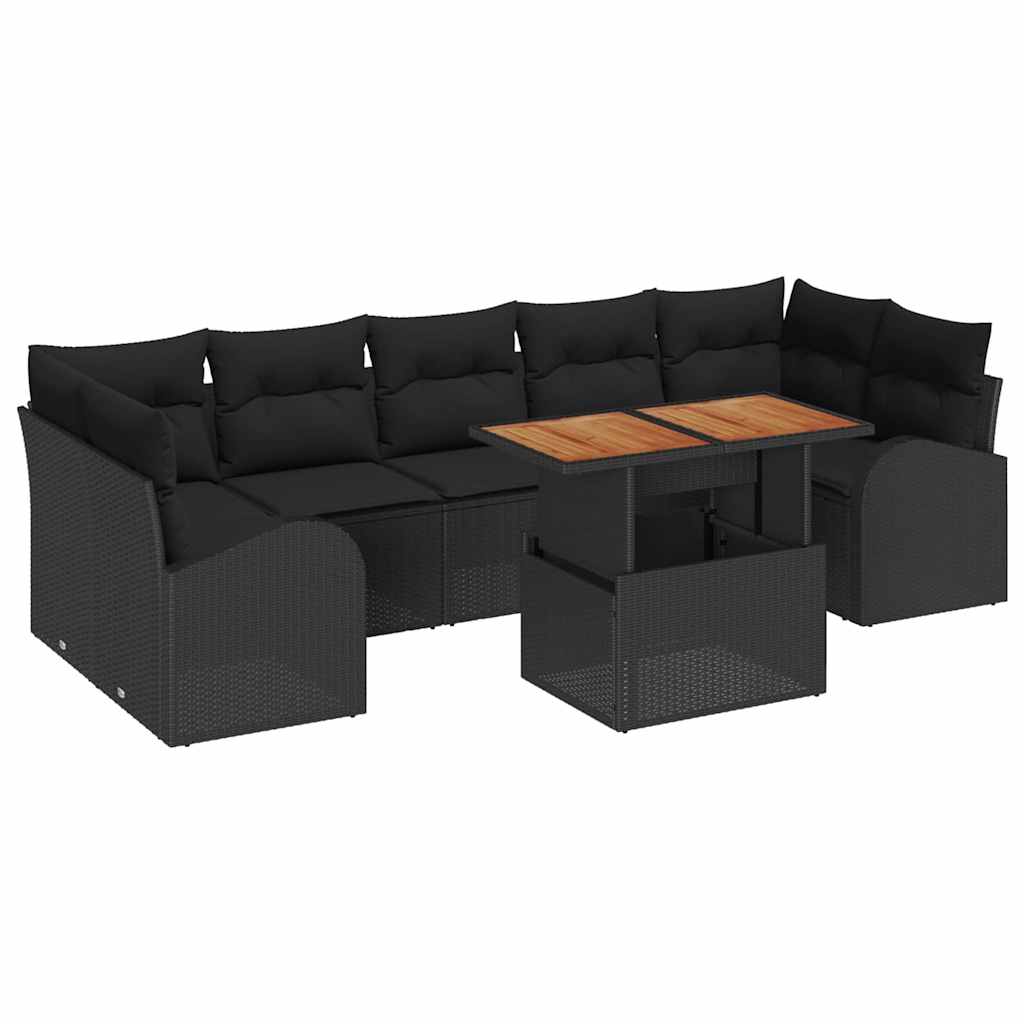 Garten-Sofa-Set 8 stk. Schwarz