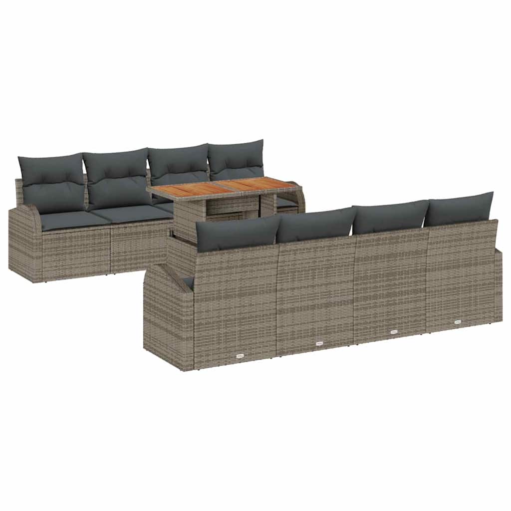 Garten-Sofa-Set 7 Stk. Grau