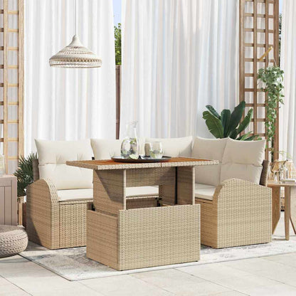 Garten-Sofa-Set 5 stk. Beige und Creme