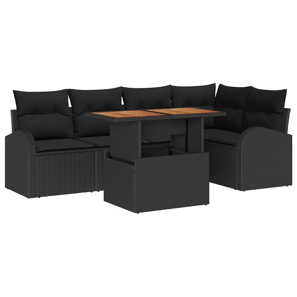 Garten-Sofa-Set 6 stk. Schwarz