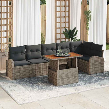 Garten-Sofa-Set 7 stk. Grau