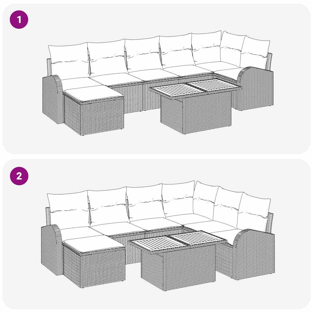 Garten-Sofa-Set 8 stk. Grau