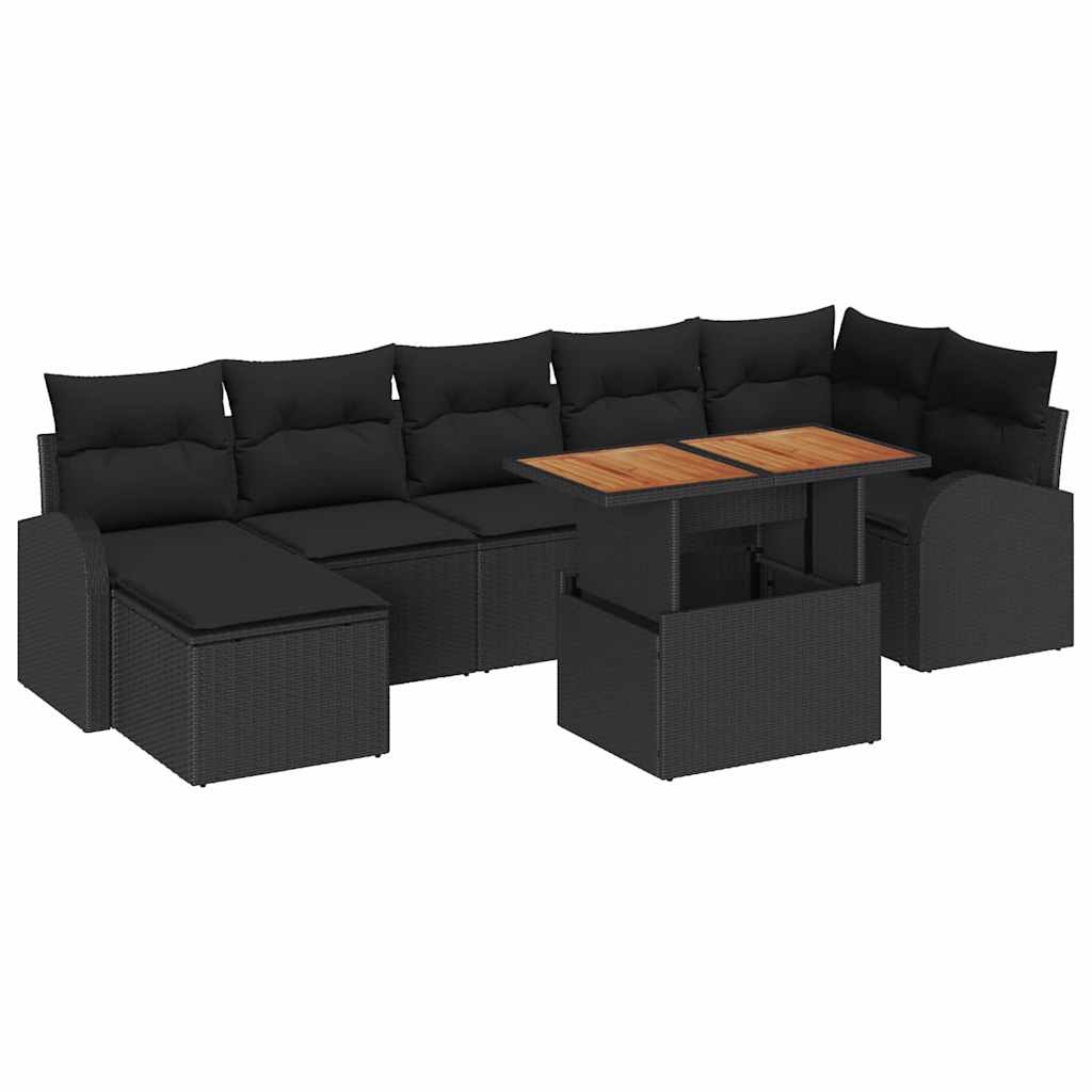 Garten-Sofa-Set 8 stk. Schwarz