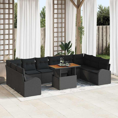 Garten-Sofa-Set 11 stk. Schwarz 100 x 55 x 73 cm
