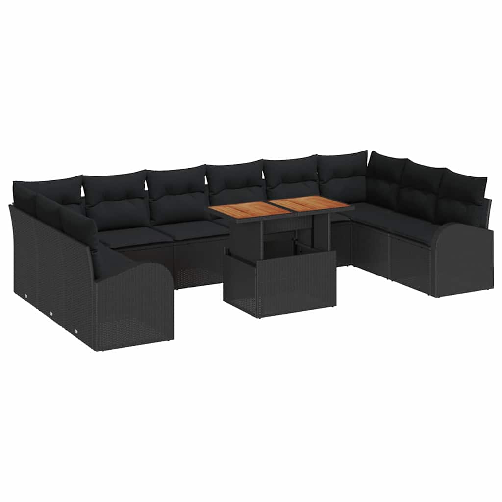 Garten-Sofa-Set 11 stk. Schwarz