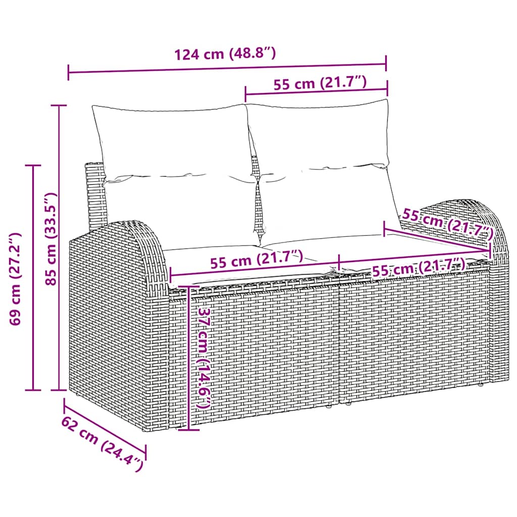 Garten-Sofa-Set 11 stk. Schwarz