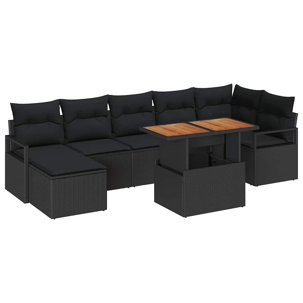 Gartensofa-set 8 stk. Schwarz und Braun