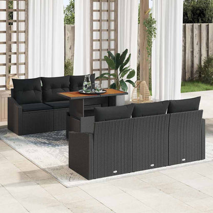 Gartensofa-set 7 stk. Schwarz 100 x 55 x 73 cm