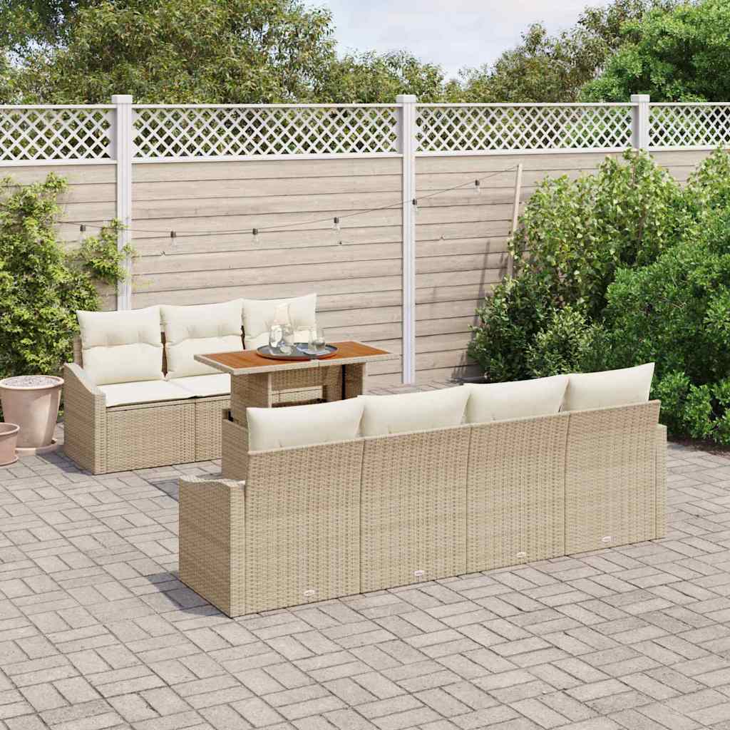 Gartensofa-set 8 Stk. Beige und Creme