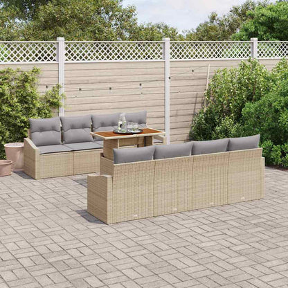 Gartensofa-set 9 stk. Beige 100 x 55 x 73 cm