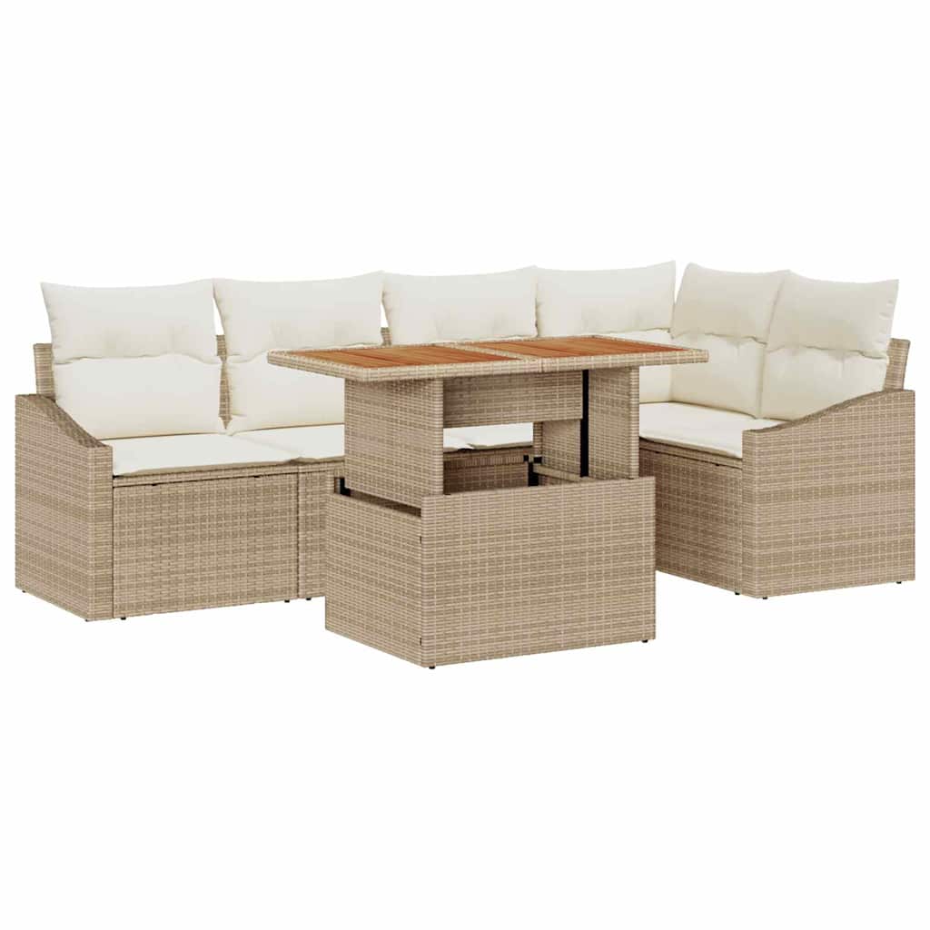 Gartensofa-set 6 Stk. Beige und Creme