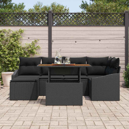 Gartensofa-set 7 stk. Schwarz und Braun