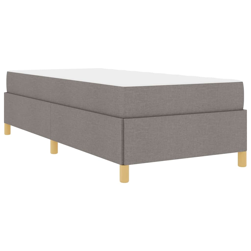 Boxspringbett mit Matratze Taupe und Weiß 90 x 190 cm Stoff