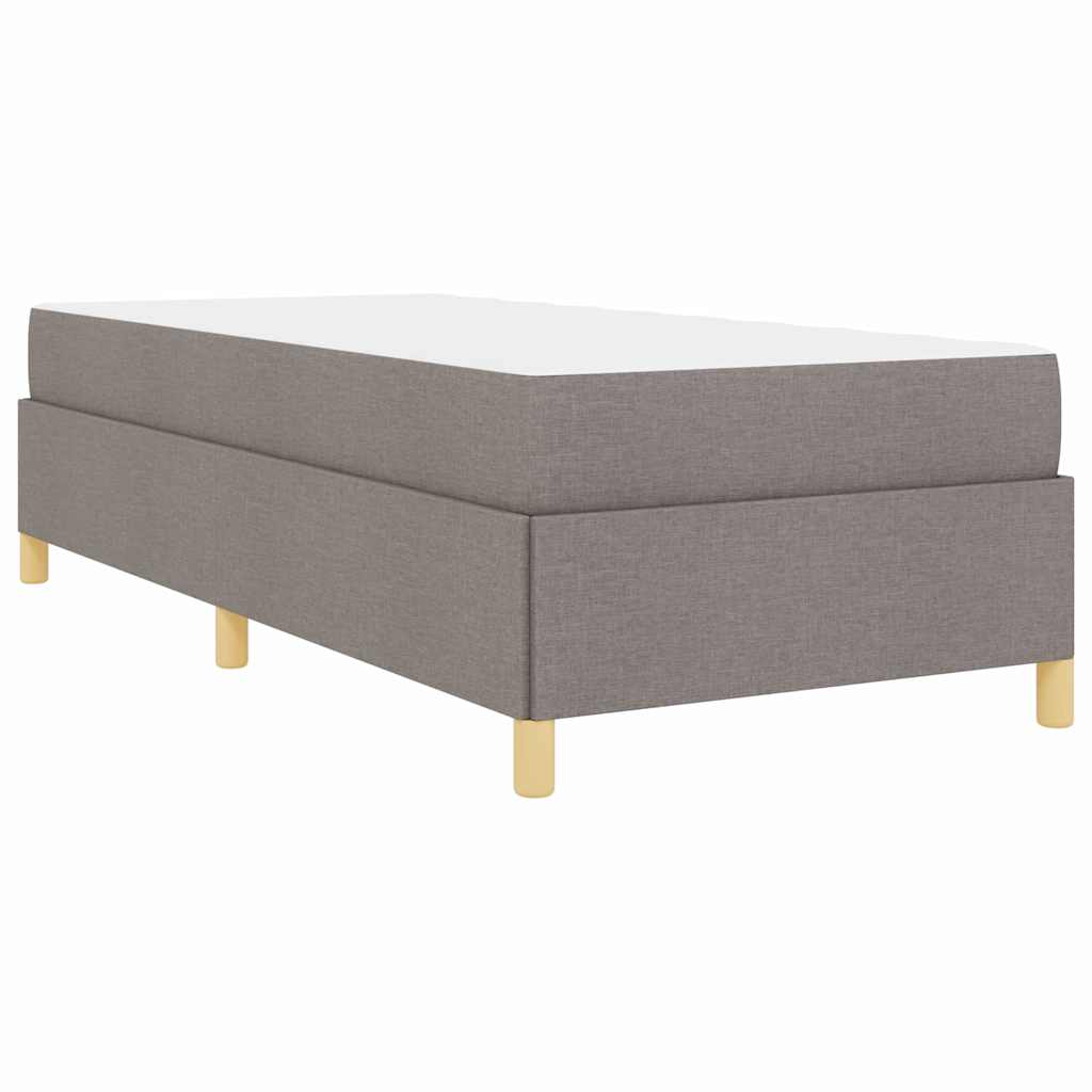 Boxspringbett mit Matratze Taupe und Weiß 90 x 190 cm Stoff