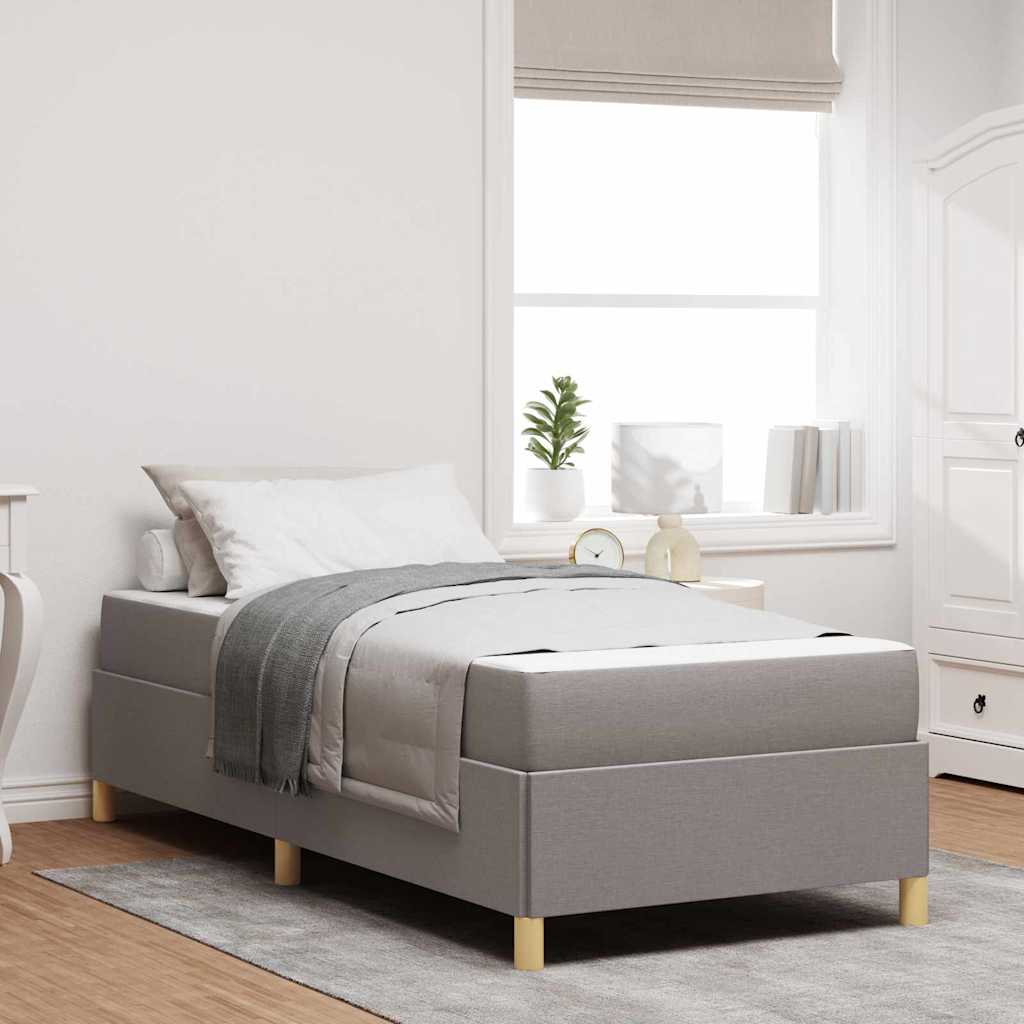 Boxspringbett mit Matratze Taupe und Weiß 90 x 200 cm Stoff