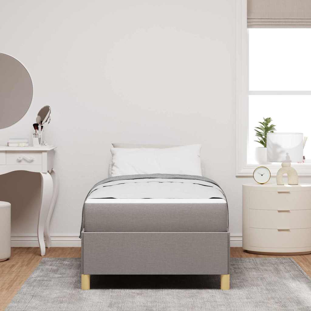 Boxspringbett mit Matratze Taupe und Weiß 90 x 200 cm Stoff