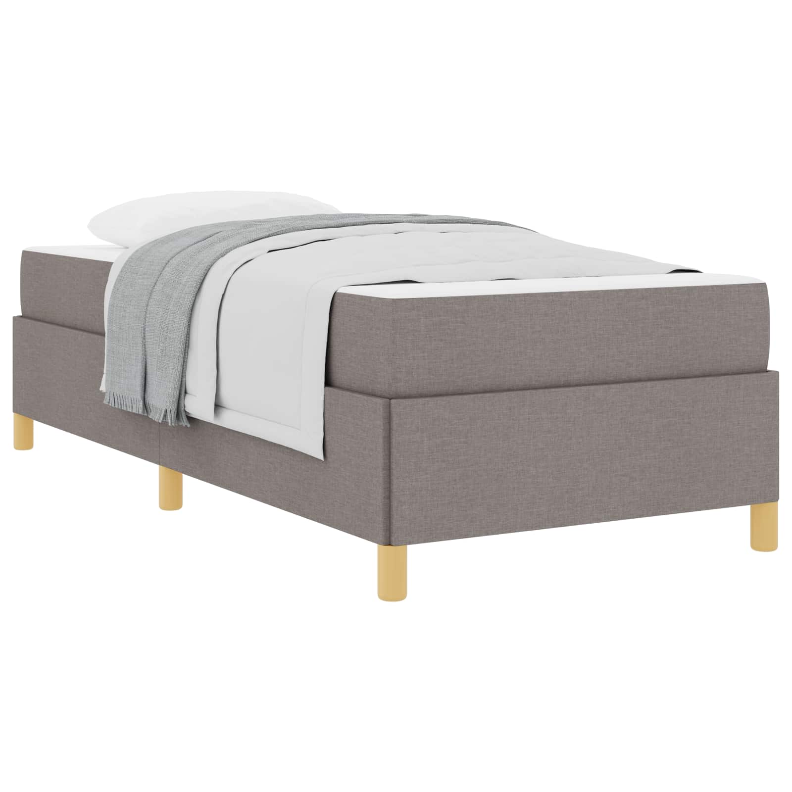 Bettrahmen mit Matratze Taupe 90 x 200 cm Stoff