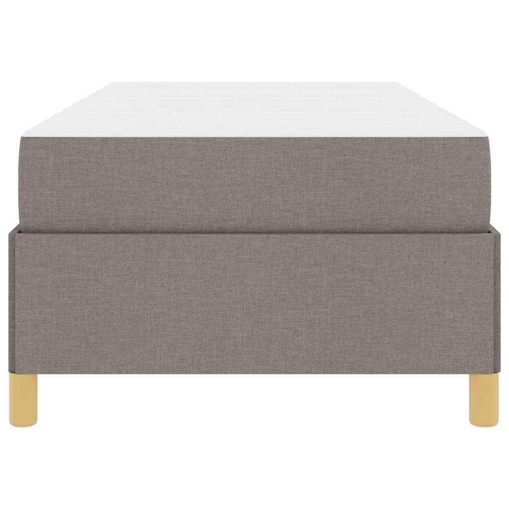 Boxspringbett mit Matratze Taupe und Weiß 90 x 200 cm Stoff