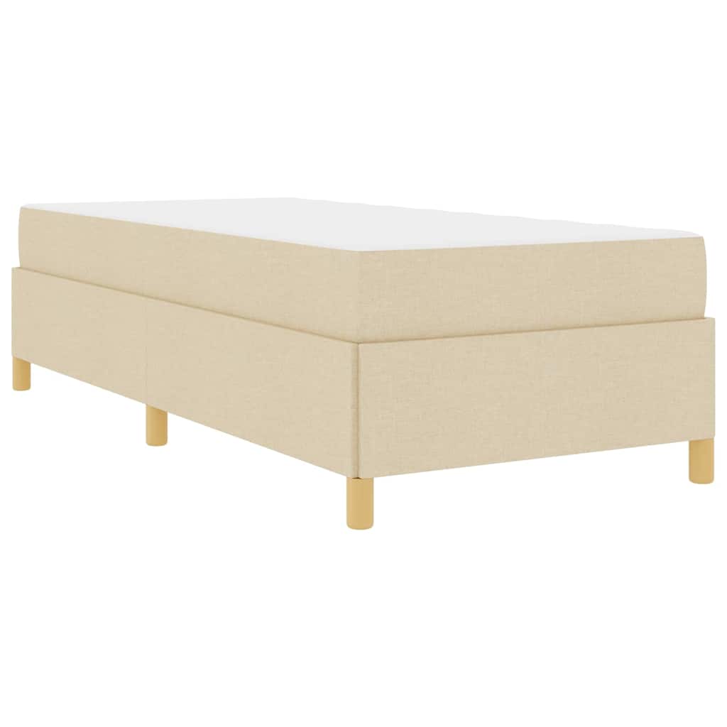 Boxspringbett Creme und Beige und Weiß 90 x 200 cm Stoff