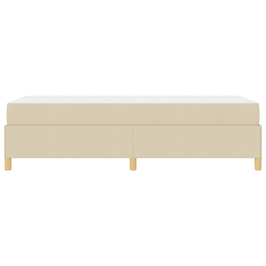 Boxspringbett Creme und Beige und Weiß 90 x 200 cm Stoff