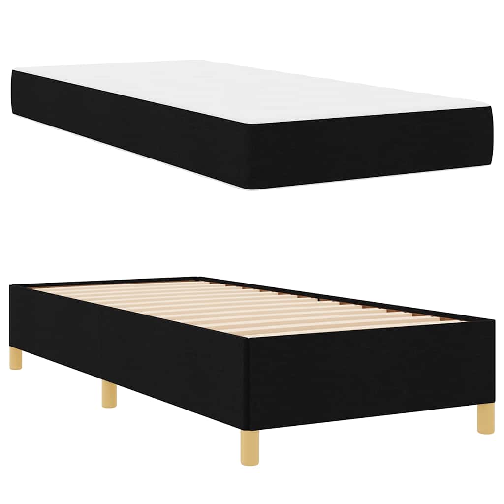 Boxspringbett Schwarz und Weiß und Schwarz 100 x 200 cm Stoff