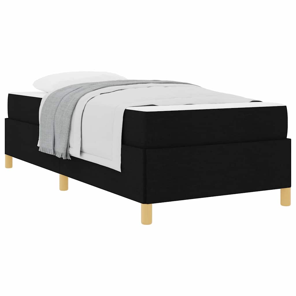 Boxspringbett Schwarz und Weiß und Schwarz 100 x 200 cm Stoff