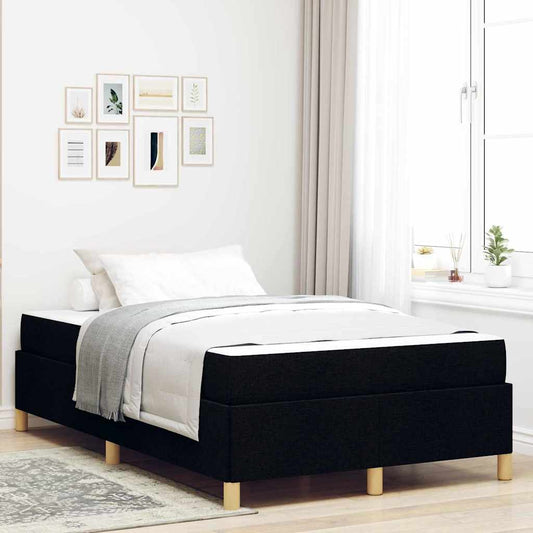 Boxspringbett Schwarz und Weiß und Schwarz 120 x 190 cm Stoff
