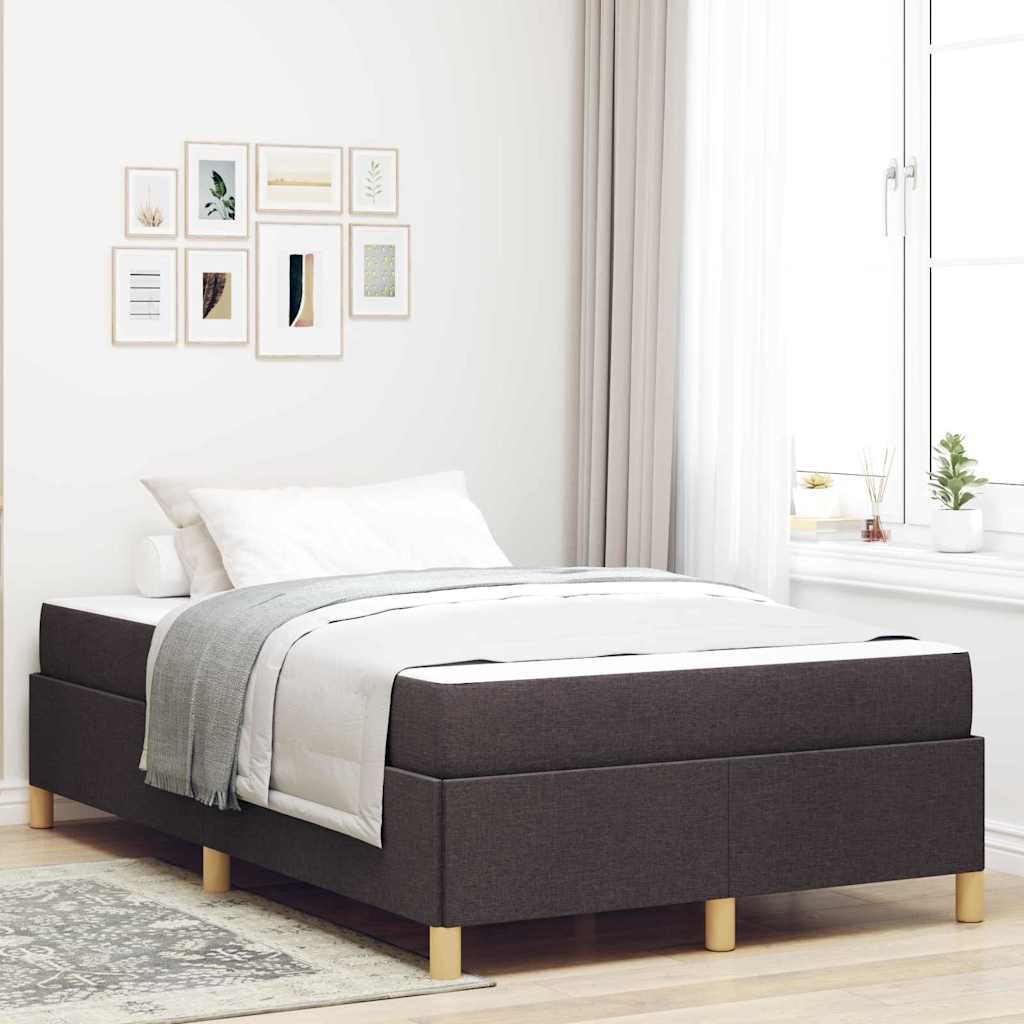 Boxspringbett Dunkelbraun und Weiß 120 x 190 cm Stoff
