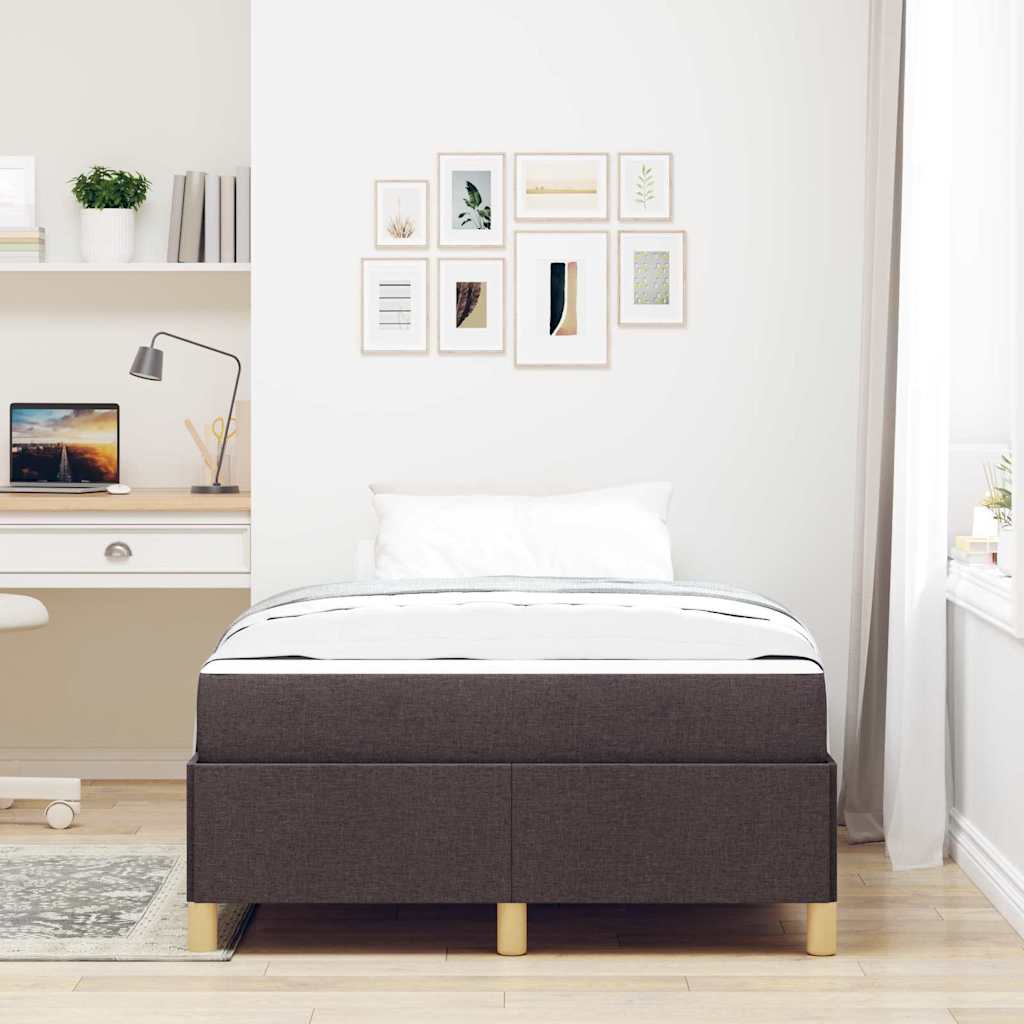 Boxspringbett Dunkelbraun und Weiß 120 x 190 cm Stoff