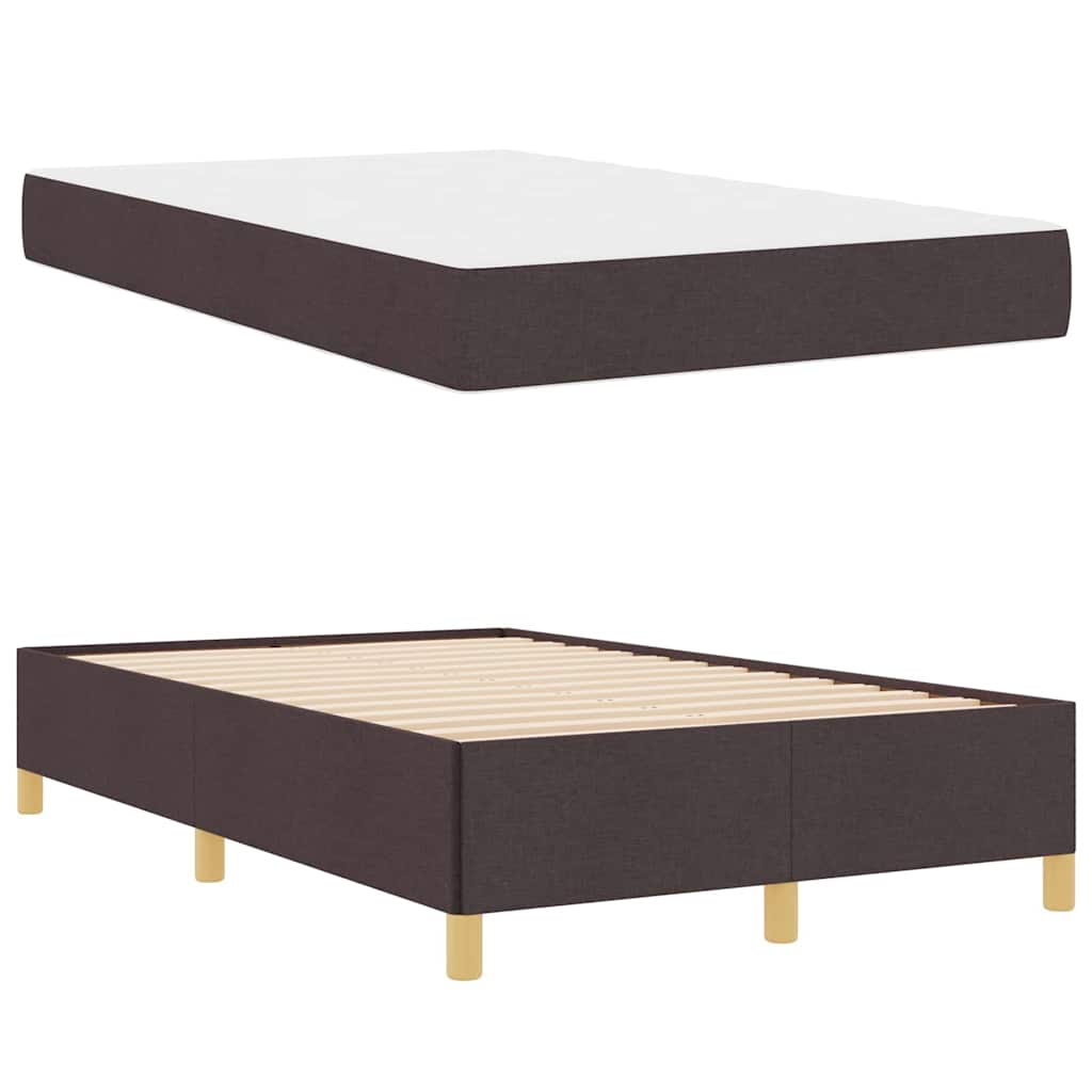 Boxspringbett Dunkelbraun und Weiß 120 x 190 cm Stoff