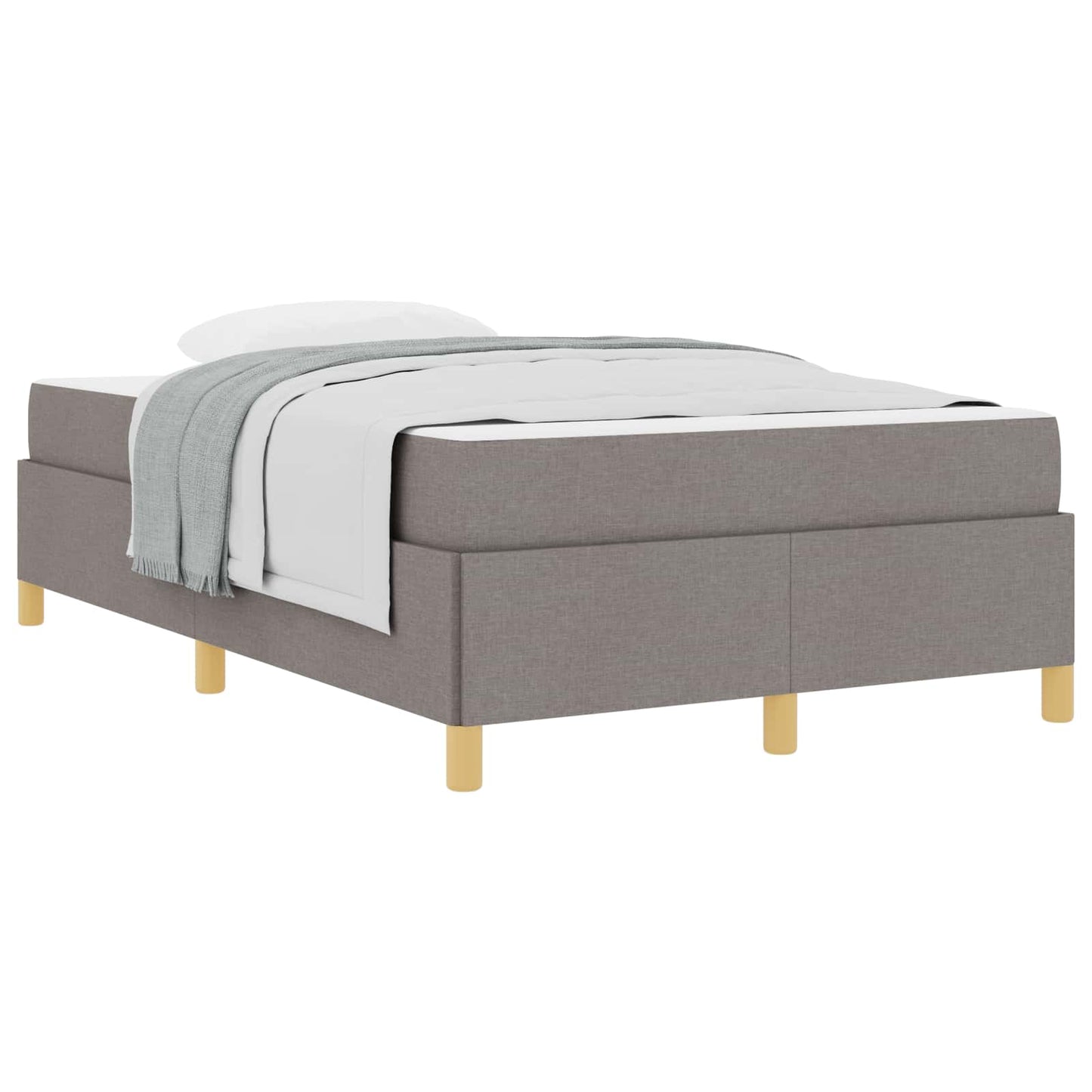 Bettrahmen mit Matratze Taupe 120 x 190 cm Stoff