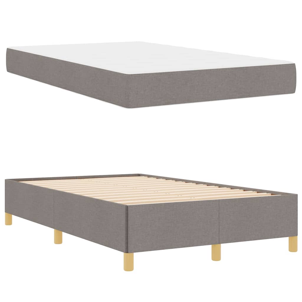Bettrahmen mit Matratze Taupe 120 x 190 cm Stoff