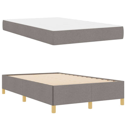 Bettrahmen mit Matratze Taupe 120 x 190 cm Stoff