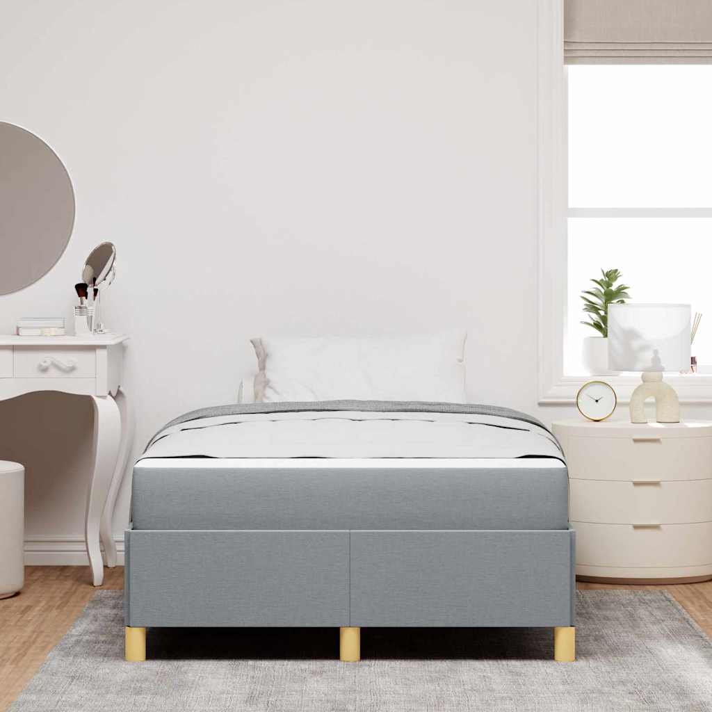 Boxspringbett Hellgrau und Weiß und Hellgrau 120 x 200 cm Stoff