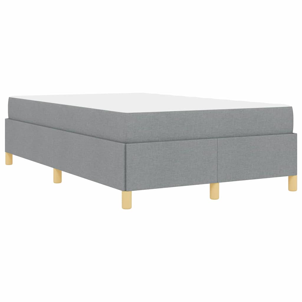 Boxspringbett Hellgrau und Weiß und Hellgrau 120 x 200 cm Stoff