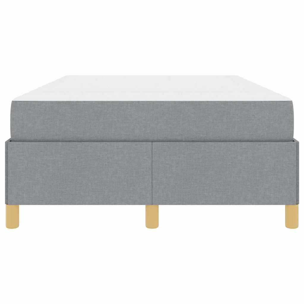Boxspringbett Hellgrau und Weiß und Hellgrau 120 x 200 cm Stoff