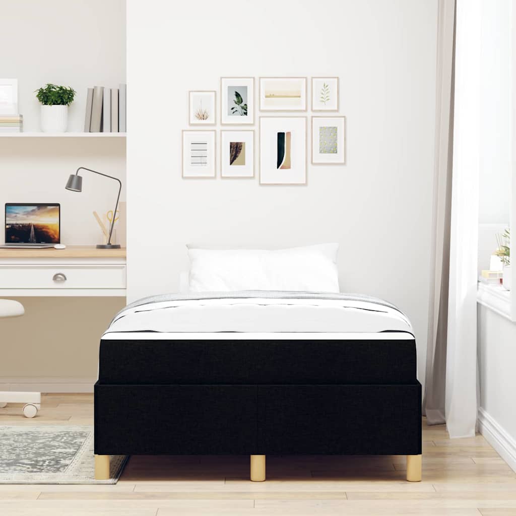 Boxspringbett Schwarz und Weiß und Schwarz 120 x 200 cm Stoff