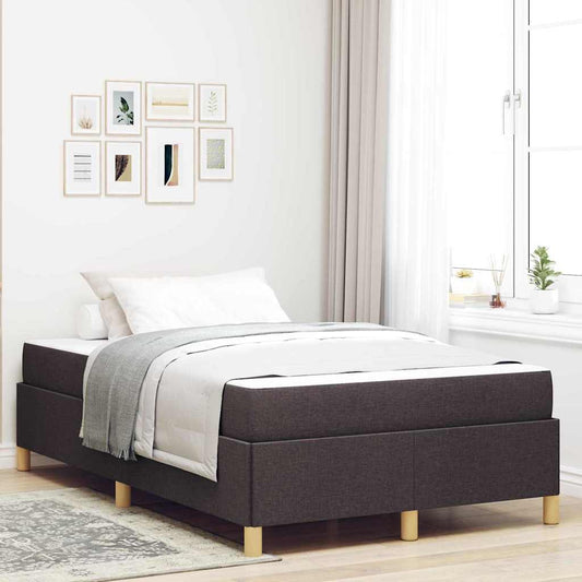 Boxspringbett Weiß und Dunkelbraun 120 x 200 cm Polyester