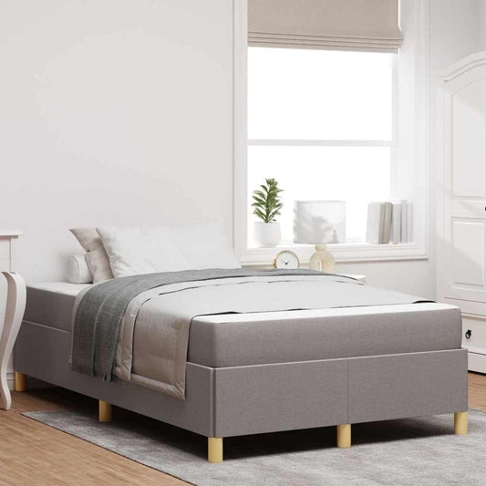 Boxspringbett mit Matratze Taupe und Weiß 120 x 200 cm Stoff