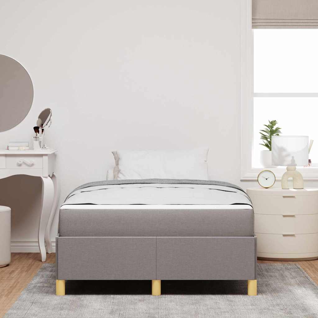 Boxspringbett mit Matratze Taupe und Weiß 120 x 200 cm Stoff