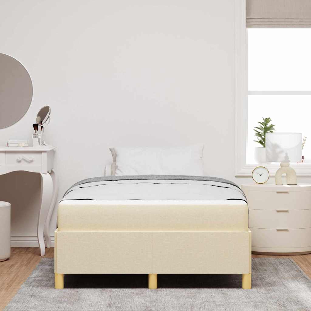 Bettrahmen mit Matratze Creme 120 x 200 cm Stoff
