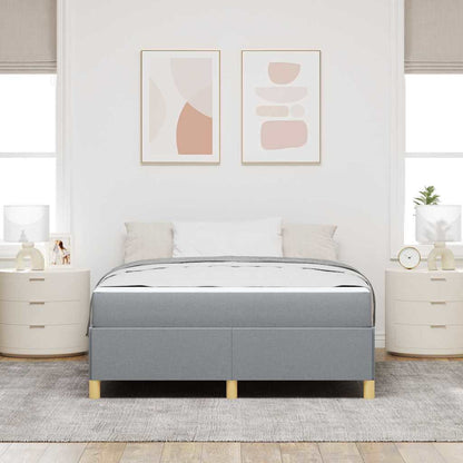 Bettrahmen mit Matratze Hellgrau 140 x 190 cm Stoff